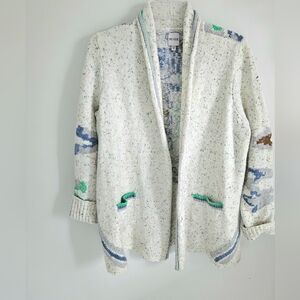NIC+ZOE Multicolor Speckled Knit Cardigan Sweater